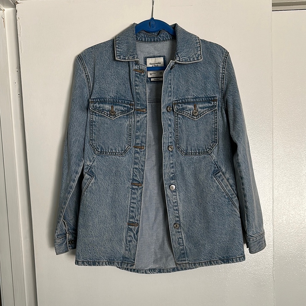 Abercrombie Oversized Long Denim Jacket